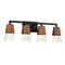 Maxim Lighting Carpenter 4-Light Bath Vanity, Walnut/Black 21624CLWNBK - alternate 1